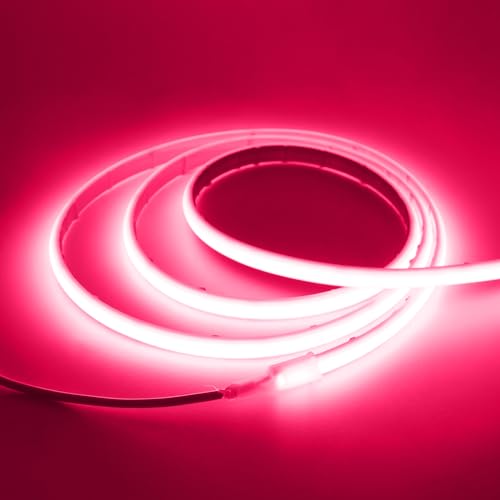 KISUFU Selbstklebend 12V COB, IP68 Wasserdicht 320 LEDs/m Flexibles LED Streifen, 2 PIN Neon LED Strip für nnen und außen Heim Deko Led Beleuchtung.（sin adaptador de alimentación） von KISUFU