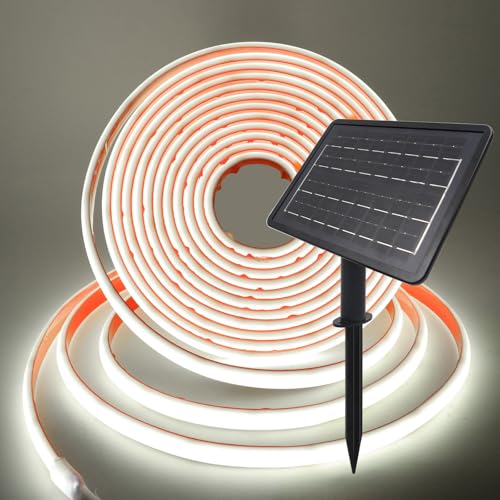 KISUFU Solar LED Streifen, 24V COB 320 LEDs/m IP68 Wasserdicht Solar Neon LED Band Strip mit 7200mah USB 8-Modus Solarzellen-Box-Controller für Garten, Veranda, Balkon, Pavillon. KISUFU Solar LED Streifen, 24V COB 320 LEDs/m IP68 Wasserdicht Solar Neon LED Band Strip mit 7200mah USB 8-Modus Solarzellen-Box-Controller für Garten, Veranda, Balkon, Pavillon. von KISUFU