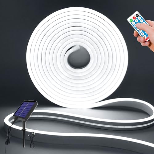 KISUFU Solar Powered 5V Neon LED Strip, 2835 120 LEDs/m IP65 Waterproof Neon LED Tube With 1.2W USB charging solar controller for Indoor Outdoor Use Home Kitchen DIY Decoration. von KISUFU