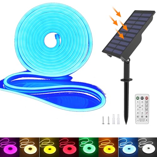 KISUFU 24V Solar Neon LED Streifen, 2835 120 LEDs/m IP65 Wasserdicht Solar Flexible Neon DIY Strip Lichtband mit 1.5W USB-Lade-Plug-in-Solarregler für Garten im Freien, Party, Hochzeitsdekoration. KISUFU 24V Solar Neon LED Streifen, 2835 120 LEDs/m IP65 Wasserdicht Solar Flexible Neon DIY Strip Lichtband mit 1.5W USB-Lade-Plug-in-Solarregler für Garten im Freien, Party, Hochzeitsdekoration. von KISUFU