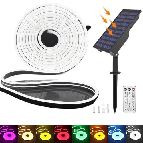 KISUFU 24V Solar Neon LED Streifen, 2835 120 LEDs/m IP65 Wasserdicht Solar Flexible Neon DIY Strip Lichtband mit 6W USB-Lade-Plug-in-Solarregler für Garten im Freien, Party, Hochzeitsdekoration. KISUFU 24V Solar Neon LED Streifen, 2835 120 LEDs/m IP65 Wasserdicht Solar Flexible Neon DIY Strip Lichtband mit 6W USB-Lade-Plug-in-Solarregler für Garten im Freien, Party, Hochzeitsdekoration. von KISUFU
