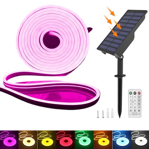 KISUFU 24V Solar Neon LED Streifen, 2835 120 LEDs/m IP65 Wasserdicht Solar Flexible Neon DIY Strip Lichtband mit 1.5W USB-Lade-Plug-in-Solarregler für Garten im Freien, Party, Hochzeitsdekoration. KISUFU 24V Solar Neon LED Streifen, 2835 120 LEDs/m IP65 Wasserdicht Solar Flexible Neon DIY Strip Lichtband mit 1.5W USB-Lade-Plug-in-Solarregler für Garten im Freien, Party, Hochzeitsdekoration. von KISUFU