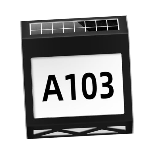 KITANDOVE 1 Satz Solar Nummernschild Solar-nummernschild-licht Solarleuchte Im Freien Adressnummern Hausnummern Solarlicht Led-solarleuchten -eisenphosphat-batterie (batterie) Black von KITANDOVE
