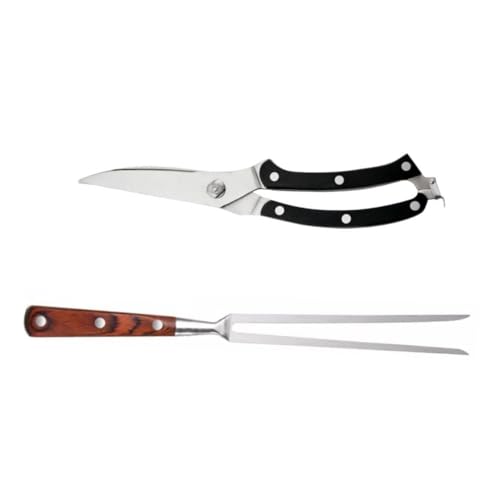 KITANDOVE 1 Set Knochenschere Grillgabel Küchenschere Für Knochen Mehrzweck BBQ Fleischschere Grillspieße Grillspieße Haushaltsschere BBQ Werkzeug Grillgabel Grillgabel von KITANDOVE