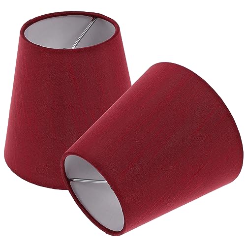 KITANDOVE 2 Stück Lampenschirm Wandlampenabdeckung Runder Stoff Lampenschirm für Tisch und Stehlampen Clip Design für Kronleuchter und Deckenlampen Accessoire Weinrot KITANDOVE 2 Stück Lampenschirm Wandlampenabdeckung Runder Stoff Lampenschirm für Tisch und Stehlampen Clip Design für Kronleuchter und Deckenlampen Accessoire Weinrot von KITANDOVE
