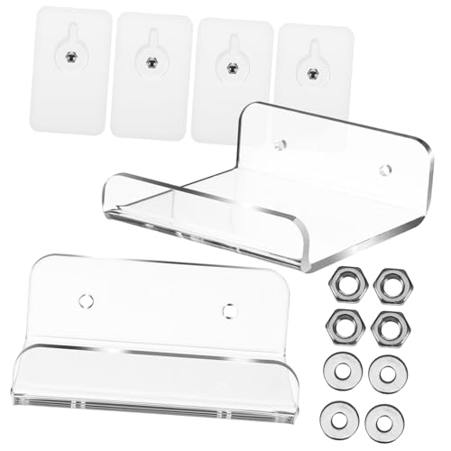 KITANDOVE 2 Stück Transparente U Förmige Wandregale im Kleines Schwebendes Regal für Minimalistische Raumgestaltung ohne Bohren für Wohnzimmer Schlafzimmer und Badezimmer von KITANDOVE