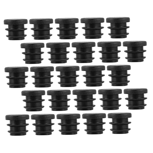 KITANDOVE 100 Stück Endkappen Für Möbelbeine Rund Kunststoff Durchmesser 20 Mm Schwarz Hockerbeinkappen Stuhlbeinschutz Für Einfache Montage von KITANDOVE