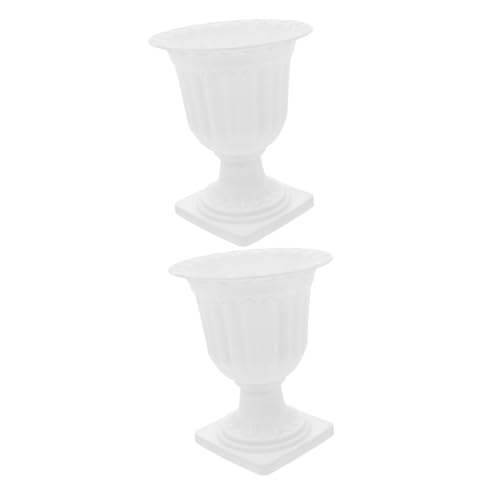 KITANDOVE 2St Blumentopf Tür Riser-Ständer Pflanzgefäße für Pflanzen Blumenvase auf Sockel Vintage deko blumenständer Anlage Hochzeitspflanzer kreative Blumentöpfe Veranda Plastik Weiß von KITANDOVE