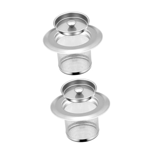 KITANDOVE 2er Set Edelstahl Waschbecken Abflussfilter Küchenspülen Siebe Mit Mesh Abflussstopfen Für Effektive üllfiltration Und Verstopfungsprävention Langlebig Und Rostfrei von KITANDOVE