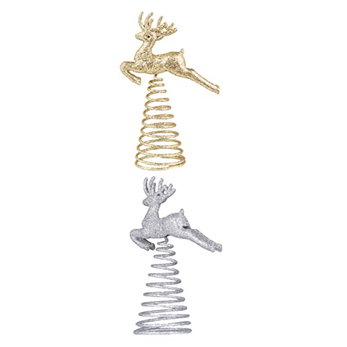 KITANDOVE Helle Festliche Weihnachten Baum Stern Topper Set Elch Modell Baum Ornament Stehen Für Größe Baum von KITANDOVE