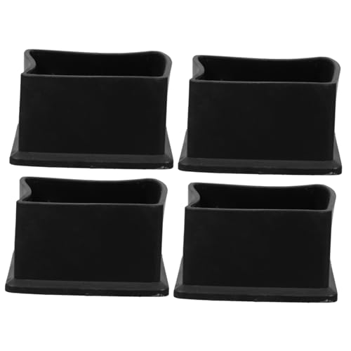 KITANDOVE 4 Stück Quadratische Stuhlbeinkappen Gummi Tischbein-bodenschoner rutschfeste Beinabdeckungen Schonermatte Für Hartholzböden Schwarz von KITANDOVE