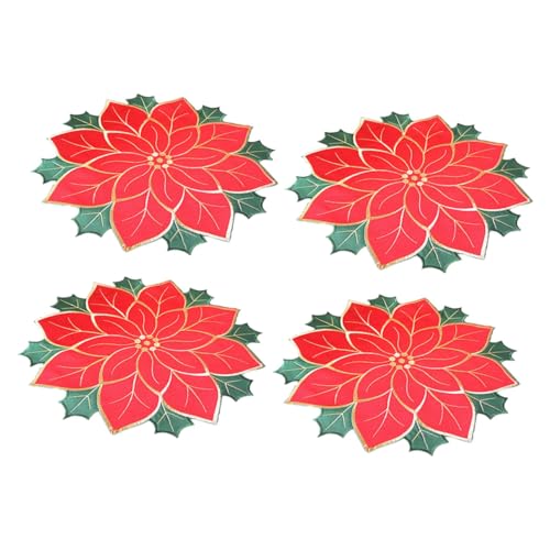 KITANDOVE Tischsets Für Weihnachten 4er-Pack Hitzebeständige Tischsets Dekorative Party-dekorationsmatten von KITANDOVE