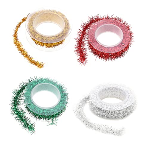 KITANDOVE 4er Packung Metallische Lametta-girlanden Für Weihnachtsdeko Party-Dekoration Verpackung Weihnachtsbaum-schmuck Tisch-Dekoration von KITANDOVE