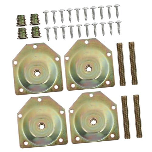 KITANDOVE 4Stücke Montageplatten für Möbelbeine Abgewinkelt Sofa und Stuhlbein Reparatursatz mit Schrauben Massivem Korrosionsbeständig für Möbelreparatur von KITANDOVE