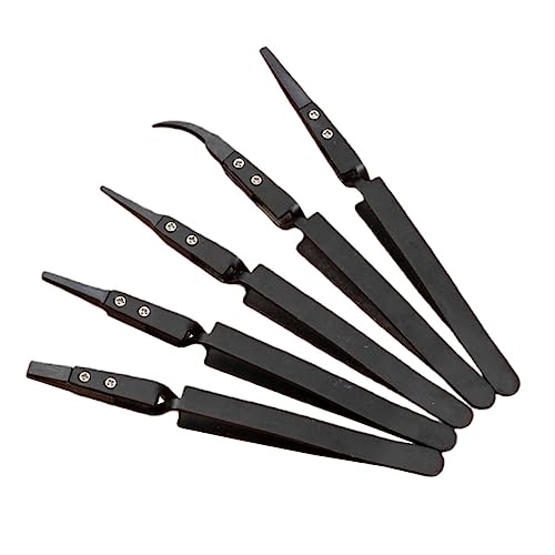 KITANDOVE 5-teiliges Präzisionspinzettenset Aus Kunststoff Hitzebeständige Pinzette Mit Sicherheitskunststoffspitze Zum Greifen Von Spulen Und Elektronik von KITANDOVE