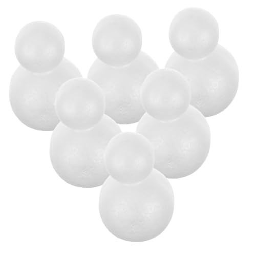 KITANDOVE 6 Schneemann-diy-formen Winterdeko Leichte Schneemann-ornamente Bastelbedarf Für Weihnachten Schneemann-polystyrol-formen Heimdekorationen Für Festivals von KITANDOVE