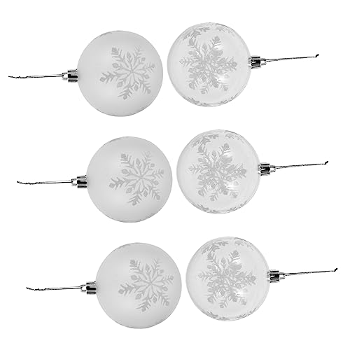 KITANDOVE 6st Transparente Schneekugel Weihnachtskugel Hängende Dekoration Hängende Kugeldekoration Weihnachtliche Schnapskugeln Weihnachtsbaumkugel Weihnachtsschmuck Zum Aufhängen Plastik von KITANDOVE