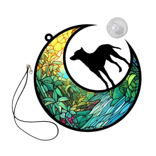 KITANDOVE Hund Mond Ornament Aus Hängende Fensterdeko Für Tierliebhaber Wanddekoration Für Zuhause Und Büro Gedenkornament Für Haustiere Lustige Partydekoration von KITANDOVE