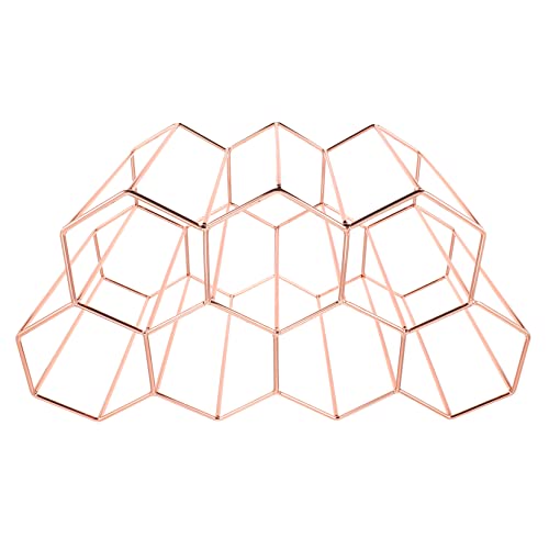 KITANDOVE Freistehendes Weinregal im Waben Design Fach Flaschenhalter für Stilvolle Getränkespeicherung für Küche und Wohnzimmer Roségold KITANDOVE Freistehendes Weinregal im Waben Design Fach Flaschenhalter für Stilvolle Getränkespeicherung für Küche und Wohnzimmer Roségold von KITANDOVE