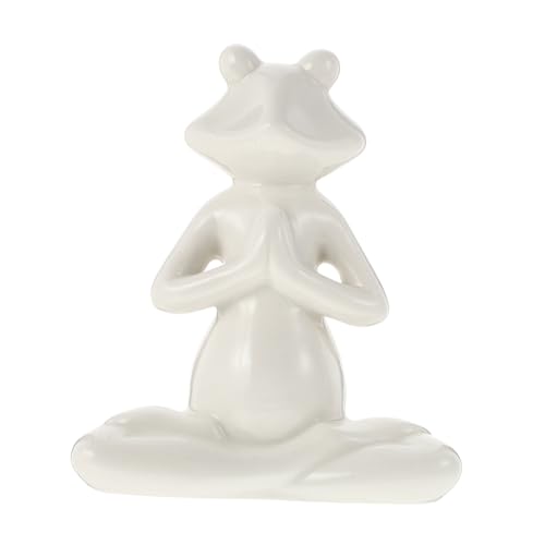 KITANDOVE Keramik Frosch-Ornament Schreibtisch-Dekoration Einzigartiges Yoga-Frosch-Ornament Kreatives Keramik Für Zuhause Und Büro von KITANDOVE