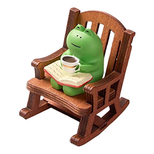 KITANDOVE Miniatur Frosch Ornament Harz Garten Frosch Decor Schütteln Stuhl Frosch Statue Für Hause von KITANDOVE