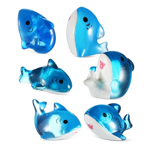 KITANDOVE Miniatur-haifiguren Thema 6 Stück Kunstharz Meerestiere Deko Winzige Tierfiguren Für Aquarium Mini-tierfiguren Zubehör von KITANDOVE