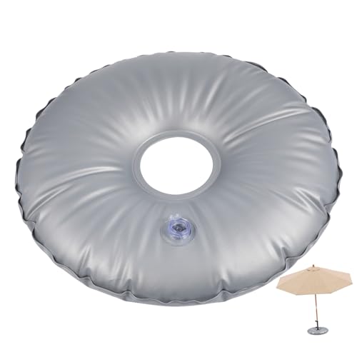 KITANDOVE Regenschirmbasis Gewichtstasche Runde und Befüllbare Terrassenschirmbasis Winddicht Stabiler Wasserbeutel für Strand und Gartenanwendungen von KITANDOVE