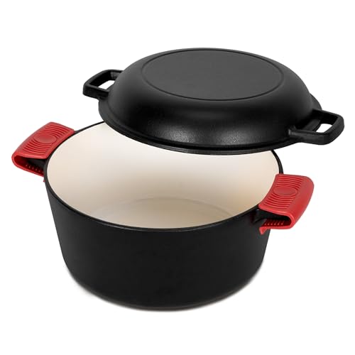 Kitchen Academy 4.7L 2-in-1Emailliertem Gusseisen Dutch Oven mit Pfannendeckel Kochpfanne, Brot Backen, Kochen, Braten, Schmoren & Grillen – Im Innen- Und Außenbereich Kitchen Academy 4.7L 2-in-1Emailliertem Gusseisen Dutch Oven mit Pfannendeckel Kochpfanne, Brot Backen, Kochen, Braten, Schmoren & Grillen – Im Innen- Und Außenbereich von KITCHEN ACADEMY BETTER LIVING THROUGH COOKING PERFECTION