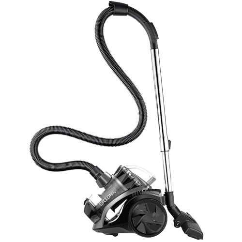KITCHEN MOVE BAT-KPA10BLACK, Staubsauger ohne Beutel, Multizyklon, leistungsstark, hocheffiziente Filtration, für Hartböden und Teppiche, HEPA-Filter, 800 W, 2 l, ABS Aluminium, Schwarz von KITCHEN MOVE