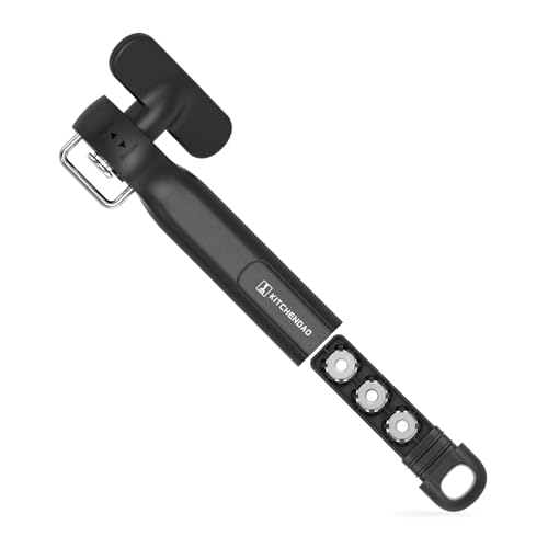 KITCHENDAO Dosenöffner Manuell mit 3 extra Klingen, Dosenöffner ohne Scharfe kanten mit Seitenschnitt, Handöffner mit superscharfer auswechselbarer Klinge, Schwarz von KITCHENDAO