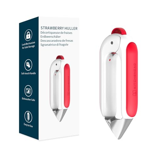 KITCHENDAO Erdbeerentstemper mit Sicherheitsverschluss, rutschfester Soft-Touch-Griff, scharfe Klingen, spülmaschinenfest KITCHENDAO Erdbeerentstemper mit Sicherheitsverschluss, rutschfester Soft-Touch-Griff, scharfe Klingen, spülmaschinenfest von KITCHENDAO