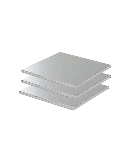 Kuchenplatte Cake-Drum Torten-Platte stabil rechteckig 20x20cm 1,2cm hoch, Cake Board für den Transport von Torten, wiederverwendbar, stabil, Silber Kuchenplatte Cake-Drum Torten-Platte stabil rechteckig 20x20cm 1,2cm hoch, Cake Board für den Transport von Torten, wiederverwendbar, stabil, Silber von KITCHENDREAM