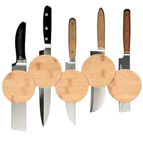 Kitchtic messerhalter - Natürliches Bambus -Stilvolle Küchenorganisation und Dekoration - Starke halterung - Einfache Blockmesser Aufbewahrung - 40x14x1,8 cm von KITCHTIC