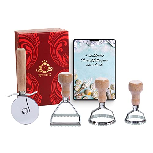 Premium Ravioli Ausstecher Set 6 Teilig – Das perfekte Ravioli Former Set um einfach Teigtaschen Maultaschen zu machen, beste Qualität Ravioliausstecher, Ravioli Schneider Geschenkbox von Kitchtic von KITCHTIC