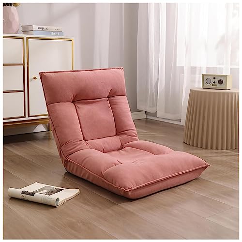 KITCISSL Sessel Modern Design Relaxsessel Lazy Lounge Chairs, Ohrensessel Modern Sitz Klappbare Rasenstühle Stuhl Loungesessel Rückenlehne Stuhl für Schlafzimmer, Wohnzimmer (Color : Roze) von KITCISSL