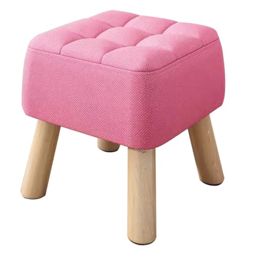 KITCISSL Sitzhocker Schuhbank Quadratische Sofa Fusshocker für Das Wohnzimmer, Hocker Fußhocker für Unter Den Schreibtisch, Fußhocker Schuhbank für Couchtisch, Doppelpolster-Design(Color:Pink 34cm) von KITCISSL