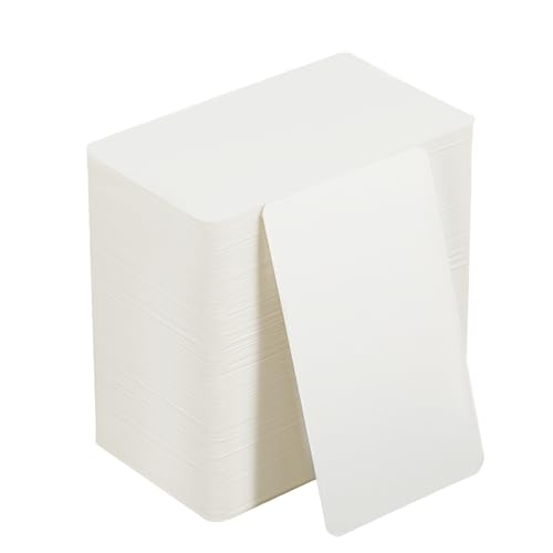 200 Blätter Karteikarten Blanko 350g/m² - Blanko Karten, 9 × 5,4 cm, weißes Kraftpapier, für Inkjet- und Laserdruck, Geeignet für DIY, Vokabellernen, Schule und Büro von KITDAHOM