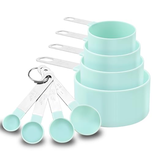 8 Stück Messlöffel Set - Messlöffel - Mit 4 Measuring Cups und 4 Löffel - Stapelfähig - mit Edelstahlgriff - Werkzeug zum präzisen Messen von Flüssigkeiten und Feststoffen 8 Stück Messlöffel Set - Messlöffel - Mit 4 Measuring Cups und 4 Löffel - Stapelfähig - mit Edelstahlgriff - Werkzeug zum präzisen Messen von Flüssigkeiten und Feststoffen von KITDAHOM