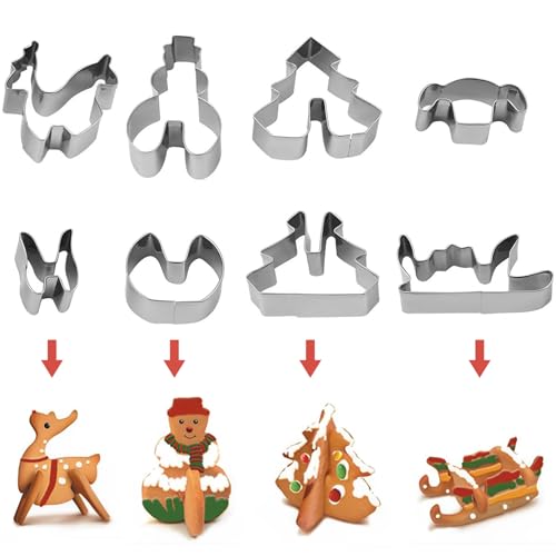 8 Stück Winter Ausstechformen - Plätzchen ausstecher - Keksausstecher - Herbst ausstechformen,Geeignet für Weihnachts, Halloween- und Erntedankplätzchen von KITDAHOM