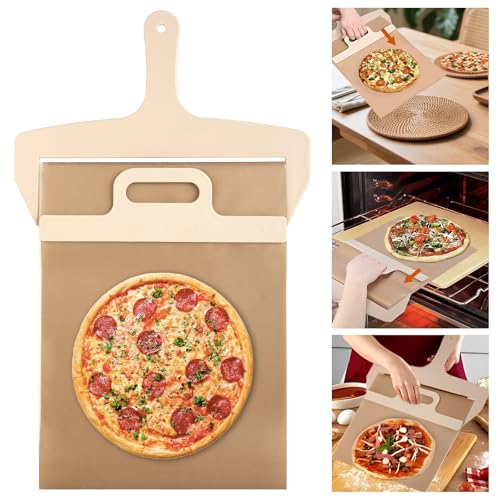 KITDAHOM Schiebe-Pizzaschieber Mit Griff 58 X 30 cm – Antihaftbeschichtet – Pizzazubehör – Rutschfeste Drehbare Pizzaschaufel – Multifunktional – Ideal Für Die Zubereitung Von Pizza von KITDAHOM