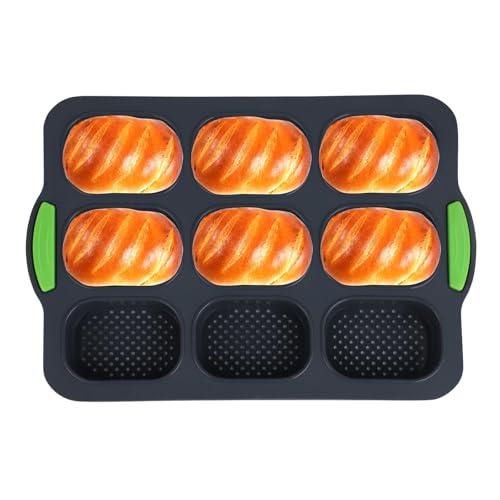 KITDAHOM Silikon Baguette Backform – Brötchen backform – Brötchenbackformen – antihaftbeschichtet – 9-Slot-Design – ideal für Baguettes, Brötchen, Hotdogs, perfekt für das Backen zu Hause von KITDAHOM