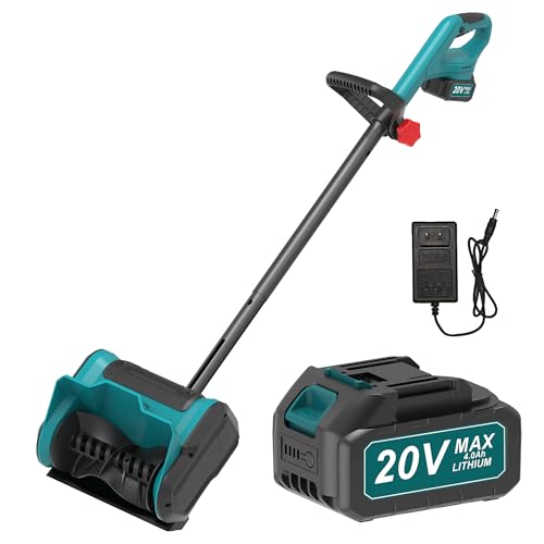 600W Akku-Schneefräse 20V-Bis 6m Schneewurf & 16cm Höhe-4000mAh Akku für Hof & Gehweg (Blau 03) von KITESDER