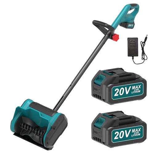 600W Akku-Schneefräse 20V-Bis 6m Schneewurf & 16cm Höhe-4000mAh Akku für Hof & Gehweg (Blau 04) von KITESDER