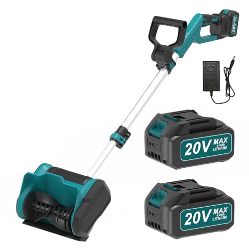 600W Akku-Schneefräse 20V-Bis 6m Schneewurf & 16cm Höhe-4000mAh Akku für Hof & Gehweg (Blau 06) von KITESDER