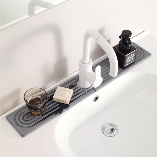 Wasserhahnmatte für Küchenspüle – wasserabsorbierende Steinwanne für Spüle, Kieselgur, schnell trocknende Wasserhahnmatte, Wasserhahn-Spritzschutz für Badezimmer-Theke Wasserhahnmatte für Küchenspüle – wasserabsorbierende Steinwanne für Spüle, Kieselgur, schnell trocknende Wasserhahnmatte, Wasserhahn-Spritzschutz für Badezimmer-Theke von KITHOLD