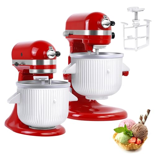 Eismaschinen-Aufsatz für KitchenAid-Mixer, passend für KitchenAid 4,5/5QT- und 6QT-Standmixer, Frozen-Eiscreme- und Sorbet-Gelato-Maker für KitchenAid, 2 Quart, Weiß Eismaschinen-Aufsatz für KitchenAid-Mixer, passend für KitchenAid 4,5/5QT- und 6QT-Standmixer, Frozen-Eiscreme- und Sorbet-Gelato-Maker für KitchenAid, 2 Quart, Weiß von KITOART