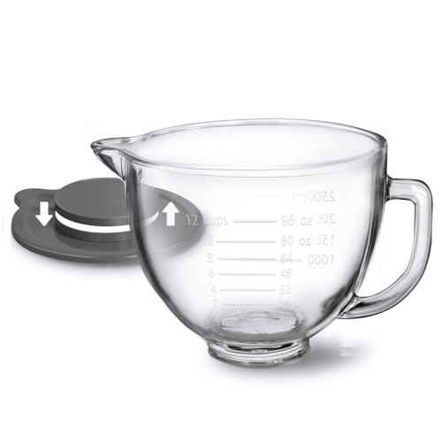 Glas-Rührschüssel Ersatz für KitchenAid 4,5/5 Quart Kippkopf-Standmixer von KITOART