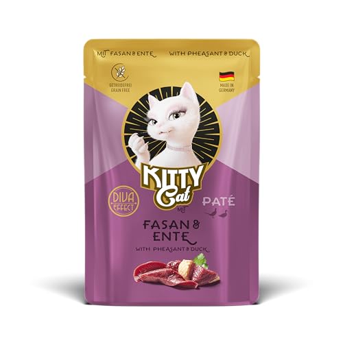 KITTY Cat Paté Fasan & Ente, 48 x 85 g (Großpackung), Nassfutter für Katzen, getreidefreies Katzenfutter mit Taurin und Lachsöl, Alleinfuttermittel mit hohem Fleischanteil, Made in Germany von Soul Pet