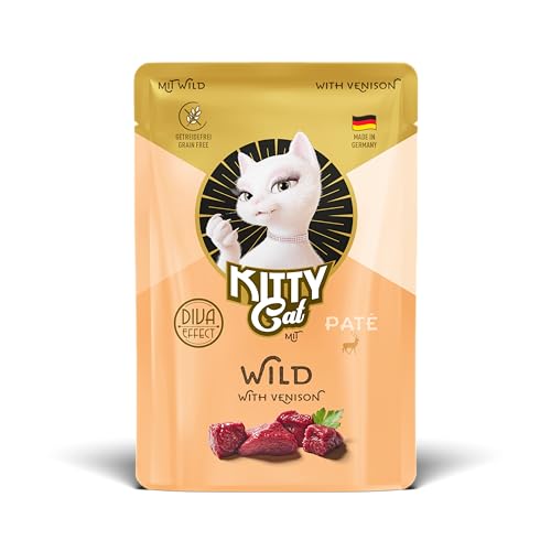 KITTY Cat Paté Wild, 48 x 85 g (Großpackung), Nassfutter für Katzen, getreidefreies Katzenfutter mit Taurin und Lachsöl, Alleinfuttermittel mit hohem Fleischanteil, Made in Germany von Soul Pet