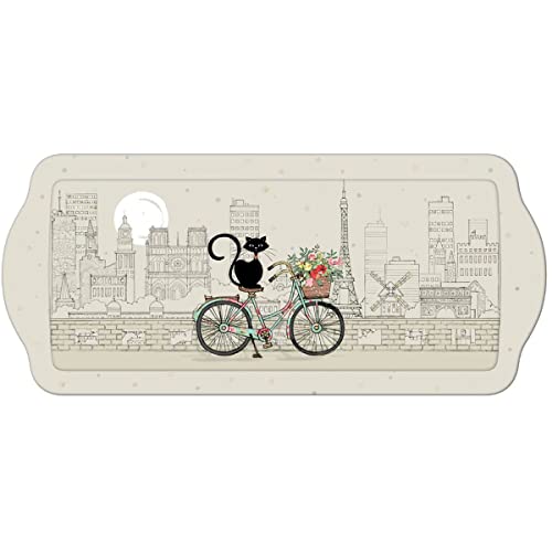 KIUB Bug Art Tablett, Rechteckig, Katze, Fahrrad, 38 x 17 cm von KIUB